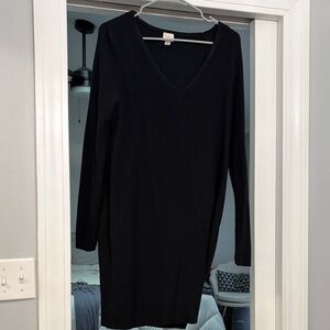 a new day Elegant Black Long Sleeve Dress